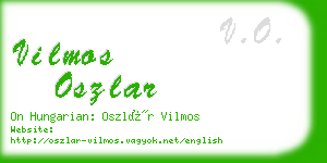 vilmos oszlar business card